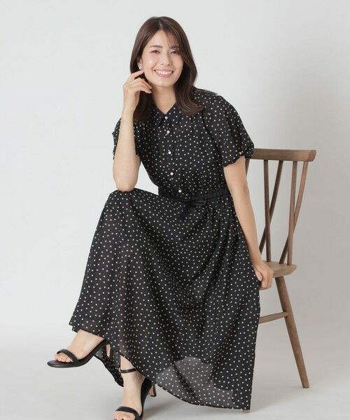 TO BE CHIC/トゥー ビー シック ランダムドット ドレス ブラック1 42 TO BE CHIC/トゥー ビー シック ランダムドット ドレス ブラック1 42