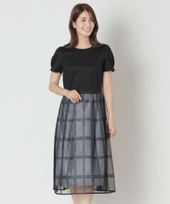 TO BE CHIC / トゥー ビー シック ロング・マキシ丈ワンピース | チュールチェック ドッキングワンピース