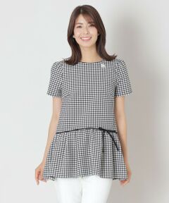 【新品未使用】C'est chic！　フリルブラウス　ホワイト ブライトクロス タックフリルブラウス(トップス)｜TO BE CHIC