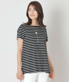 バックリボン ボーダーチュニック