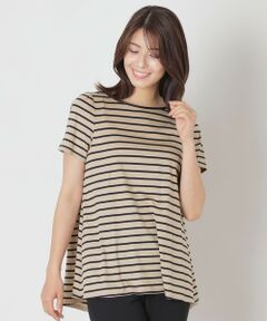 TO BE CHIC / トゥー ビー シック カットソー | バックリボン ボーダーチュニック