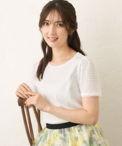 コマフリル カットソーコンビプルオーバー