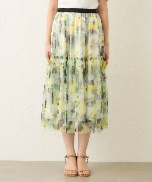 TO BE CHIC / トゥー ビー シック ロング・マキシ丈スカート | ぼかしフラワー ティアードスカート | 詳細3