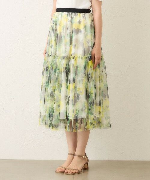 TO BE CHIC / トゥー ビー シック ロング・マキシ丈スカート | ぼかしフラワー ティアードスカート | 詳細4