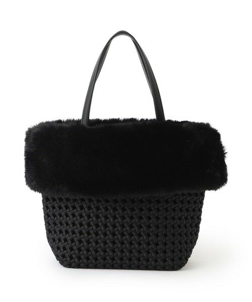 TO BE CHIC/トゥー ビー シック フェイクファーコンビバスケット ブラック1 - TO BE CHIC/トゥー ビー シック フェイクファーコンビバスケット ブラック1 -