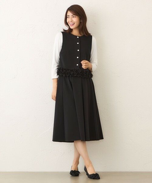 TO BE CHIC / トゥー ビー シック ノーカラージャケット | マットストレッチダンボール ショートジレ | 詳細1