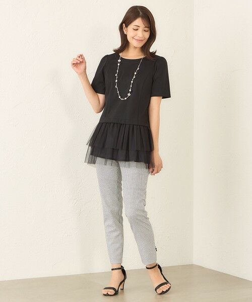 TO BE CHIC / トゥー ビー シック カットソー | チュールネットコンビ チュニック | 詳細4