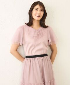 TO BE CHIC / トゥー ビー シック カットソー | チュールネットコンビ カットソー