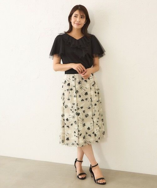 TO BE CHIC / トゥー ビー シック カットソー | チュールネットコンビ カットソー | 詳細3