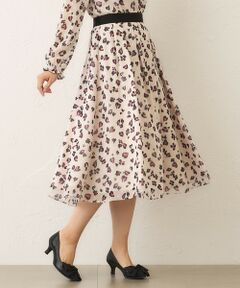 TO BE CHIC / トゥー ビー シック ロング・マキシ丈スカート | アニマルフラワー タックフレアスカート