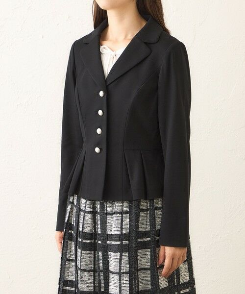 TO BE CHIC / トゥー ビー シック ノーカラージャケット | モクロディ ウエストタックジャケット | 詳細3