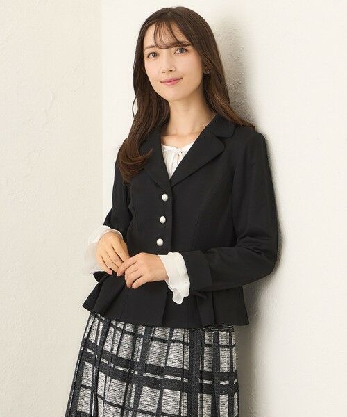 TO BE CHIC/トゥー ビー シック モクロディ ウエストタックジャケット ブラック1 38 TO BE CHIC/トゥー ビー シック モクロディ ウエストタックジャケット ブラック1 38