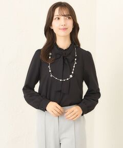 TO BE CHIC / トゥー ビー シック シャツ・ブラウス | バックサテンジョーゼット ネックフリルブラウス