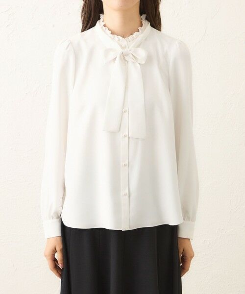 TO BE CHIC / トゥー ビー シック シャツ・ブラウス | バックサテンジョーゼット ネックフリルブラウス | 詳細3