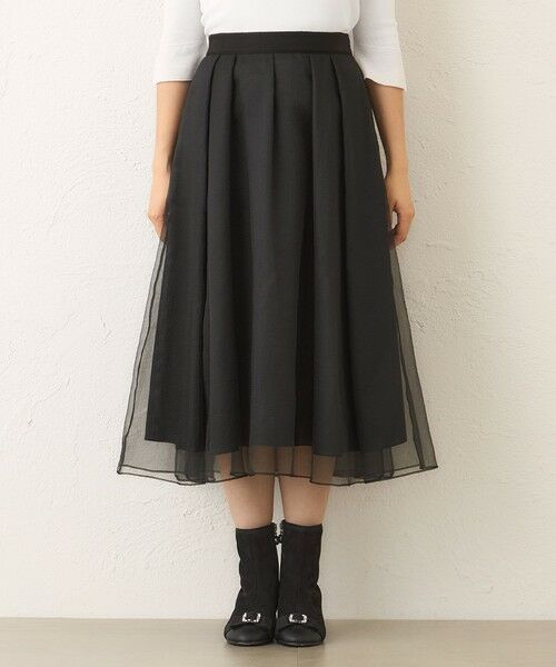 TO BE CHIC / トゥー ビー シック ロング・マキシ丈スカート | オーガンザ イレギュラータックスカート | 詳細3