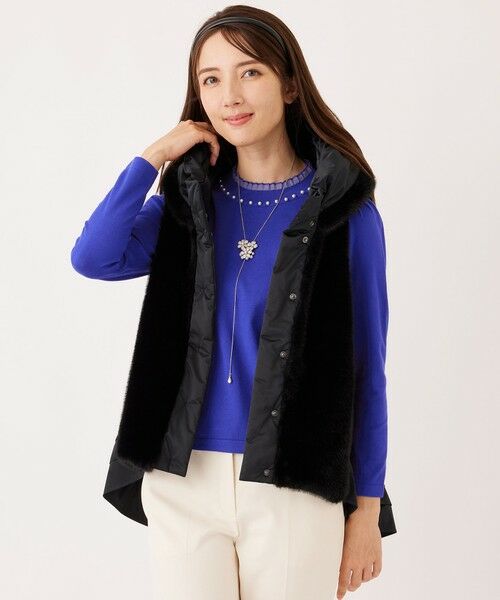 TO BE CHIC/トゥー ビー シック フェイクファー ドッキングジレ ブラック1 40