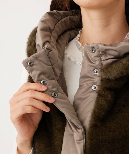 TO BE CHIC / トゥー ビー シック ノーカラージャケット | フェイクファー ドッキングジレ | 詳細7