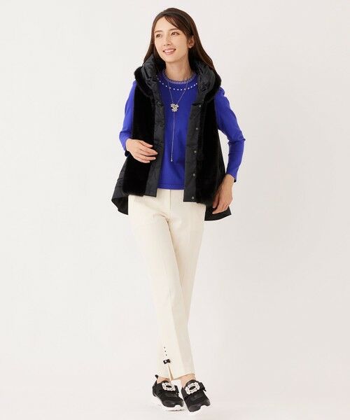 TO BE CHIC / トゥー ビー シック ノーカラージャケット | フェイクファー ドッキングジレ | 詳細2