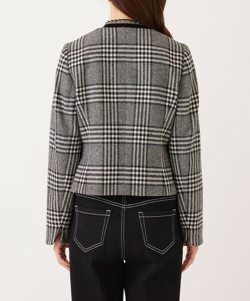TO BE CHIC / トゥー ビー シック ノーカラージャケット | グレンチェック ノーカラージャケット | 詳細4