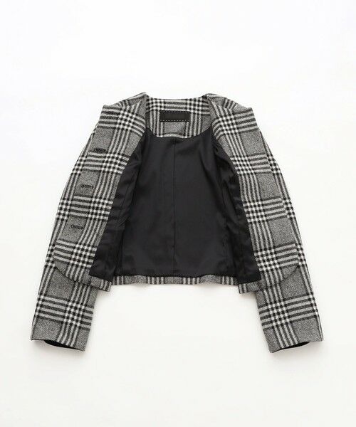 TO BE CHIC / トゥー ビー シック ノーカラージャケット | グレンチェック ノーカラージャケット | 詳細8
