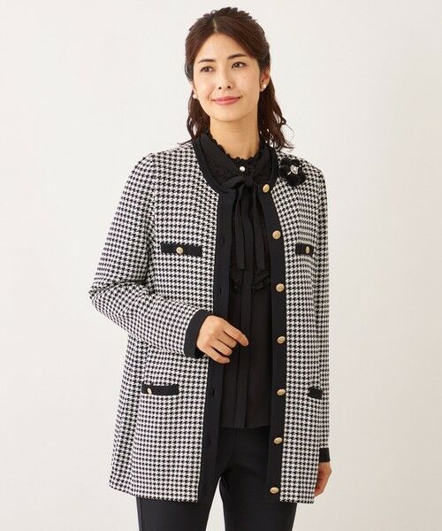 TO BE CHIC/トゥー ビー シック 千鳥 ミドルカーディガン オフホワイト2 40 TO BE CHIC/トゥー ビー シック 千鳥 ミドルカーディガン オフホワイト2 40