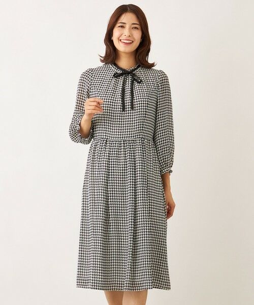 TO BE CHIC/トゥー ビー シック ジョーゼット千鳥 ワンピース オフホワイト2 42 TO BE CHIC/トゥー ビー シック ジョーゼット千鳥 ワンピース オフホワイト2 42