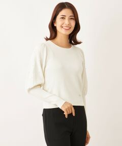 TO BE CHIC / トゥー ビー シック ニット・セーター | ドットパールスリーブ ニット