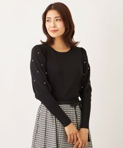 TO BE CHIC / トゥー ビー シック ニット・セーター | ドットパールスリーブ ニット