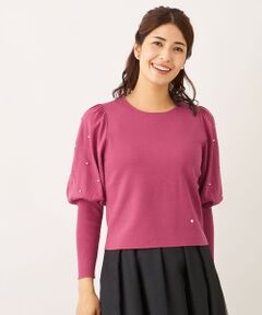 TO BE CHIC / トゥー ビー シック ニット・セーター | ドットパールスリーブ ニット