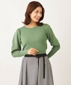 TO BE CHIC / トゥー ビー シック ニット・セーター | ドットパールスリーブ ニット