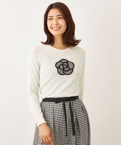 TO BE CHIC / トゥー ビー シック ニット・セーター | 千鳥カメリアモチーフ ニット