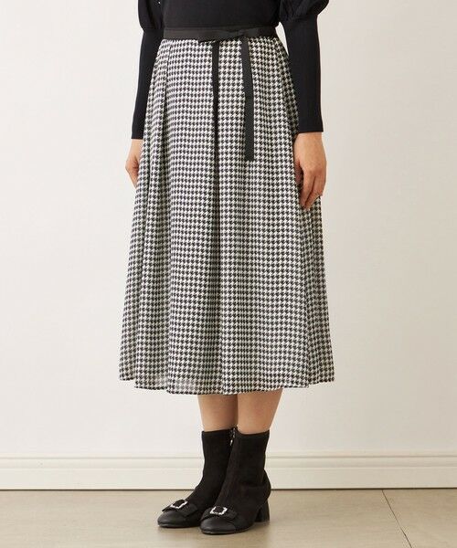 TO BE CHIC / トゥー ビー シック ロング・マキシ丈スカート | ジョーゼット千鳥 タックスカート | 詳細3
