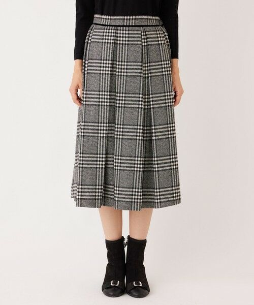 TO BE CHIC / トゥー ビー シック ロング・マキシ丈スカート | グレンチェック タックスカート | 詳細3