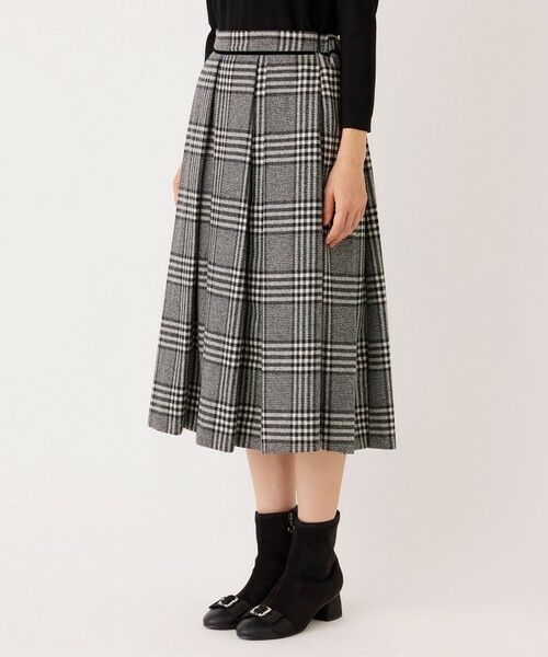TO BE CHIC / トゥー ビー シック ロング・マキシ丈スカート | グレンチェック タックスカート | 詳細4