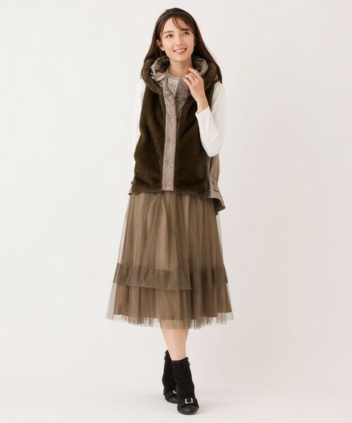 TO BE CHIC / トゥー ビー シック ロング・マキシ丈スカート | チュールヘムボーダー フレアスカート | 詳細7