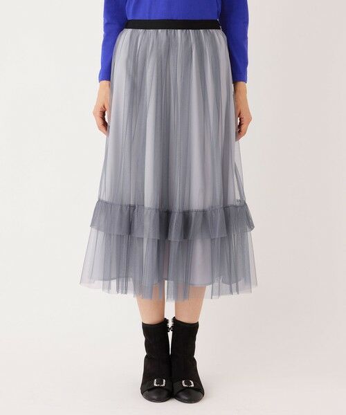 TO BE CHIC / トゥー ビー シック ロング・マキシ丈スカート | チュールヘムボーダー フレアスカート | 詳細8