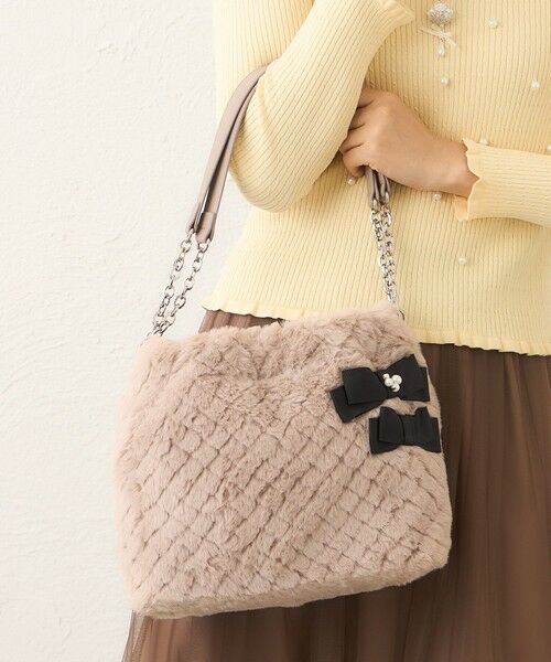 TO BE CHIC / トゥー ビー シック メッセンジャーバッグ・ウエストポーチ | ダイヤ柄フェイクファー ショルダーバッグ | 詳細2