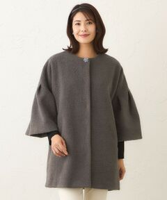 TO BE CHIC / トゥー ビー シック ノーカラージャケット | ベルスリーブカーリーコート