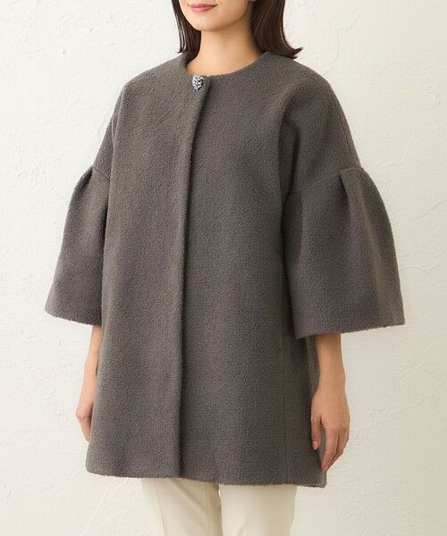 TO BE CHIC / トゥー ビー シック ノーカラージャケット | ベルスリーブカーリーコート | 詳細4