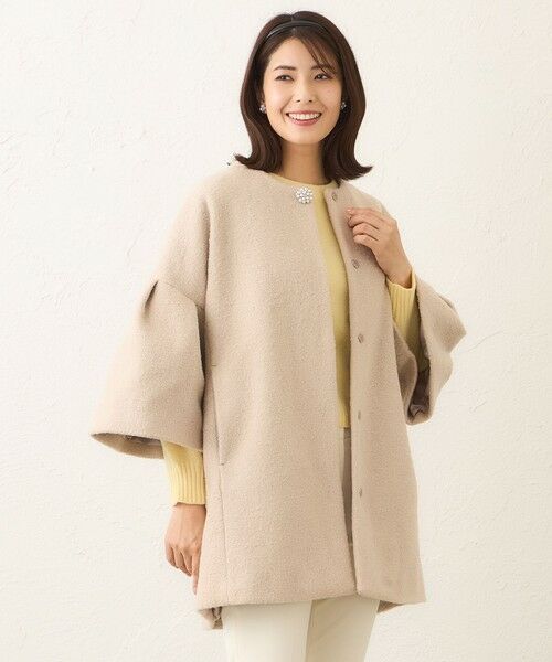 TO BE CHIC / トゥー ビー シック ノーカラージャケット | ベルスリーブカーリーコート | 詳細12