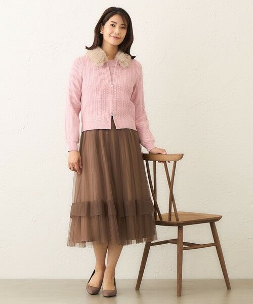 TO BE CHIC / トゥー ビー シック ブルゾン | ファーコンビ ケーブルカーディガン | 詳細4