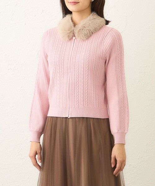 TO BE CHIC / トゥー ビー シック ブルゾン | ファーコンビ ケーブルカーディガン | 詳細7