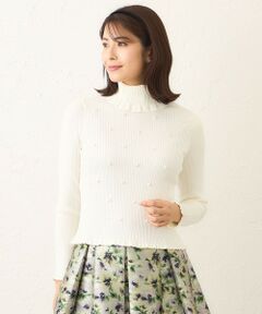 TO BE CHIC / トゥー ビー シック ニット・セーター | パールビジュー ケーブルリブニット