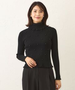 TO BE CHIC / トゥー ビー シック ニット・セーター | パールビジュー ケーブルリブニット