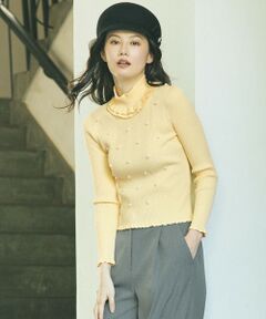 TO BE CHIC / トゥー ビー シック ニット・セーター | パールビジュー ケーブルリブニット