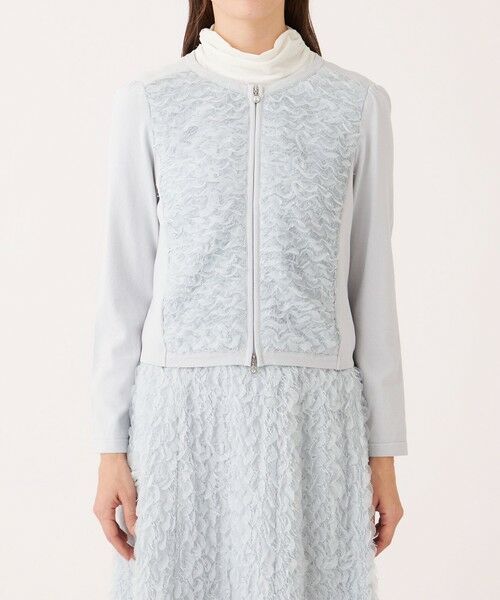 TO BE CHIC / トゥー ビー シック ブルゾン | フェザー刺しゅう コンビカーディガン | 詳細5