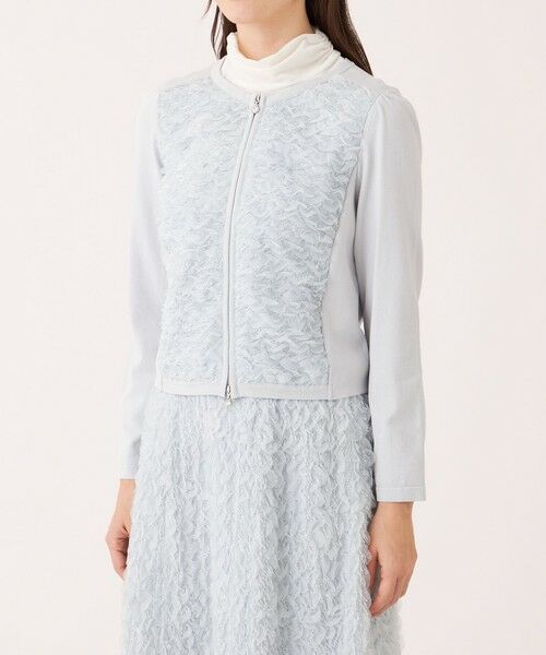 TO BE CHIC / トゥー ビー シック ブルゾン | フェザー刺しゅう コンビカーディガン | 詳細6