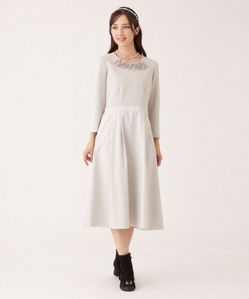 TO BE CHIC / トゥー ビー シック ロング・マキシ丈ワンピース | チュールブレード ニットワンピース | 詳細3