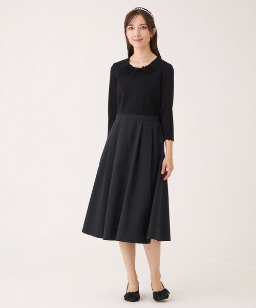 TO BE CHIC / トゥー ビー シック ロング・マキシ丈ワンピース | チュールブレード ニットワンピース | 詳細2