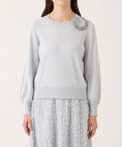 TO BE CHIC / トゥー ビー シック ニット・セーター | ニットコサージュ プルオーバー | 詳細4